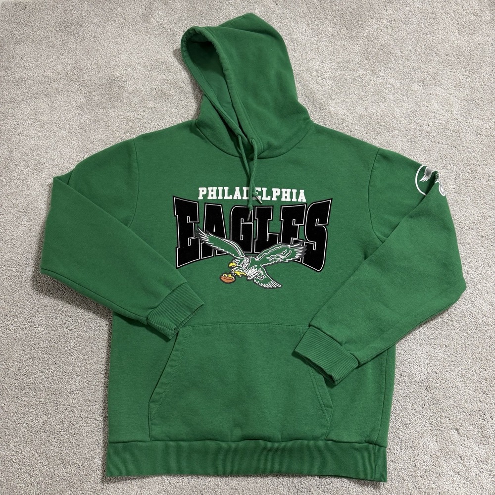 Philadelphia Eagles Hoodie Men M Kelly Green NFL Team Apparel Throwback Pullover